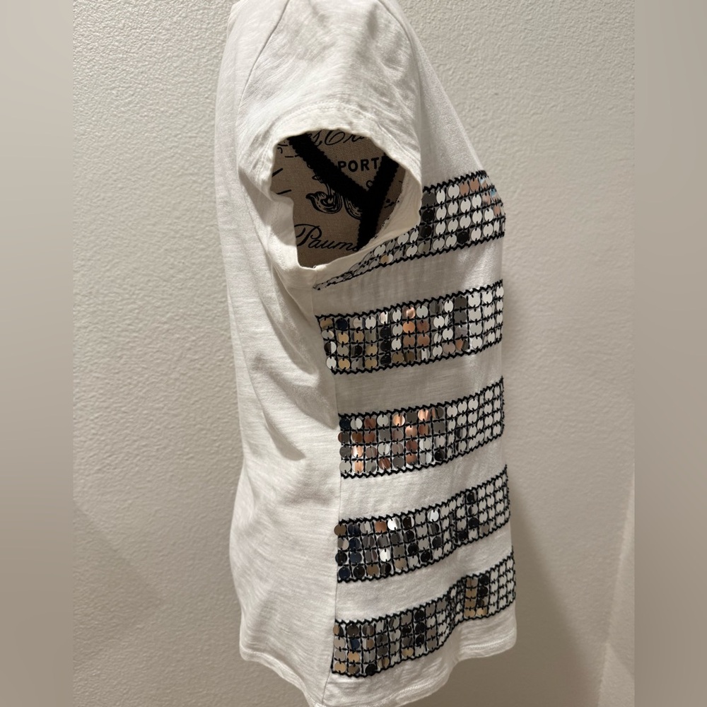 Women’s White Flashy Sequin Top - Picture 5 of 8